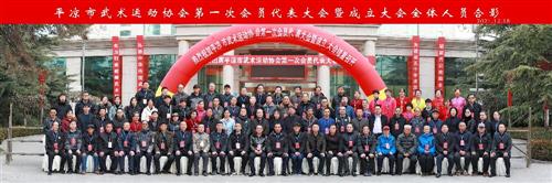 平凉市武术运动协会成立合影照片